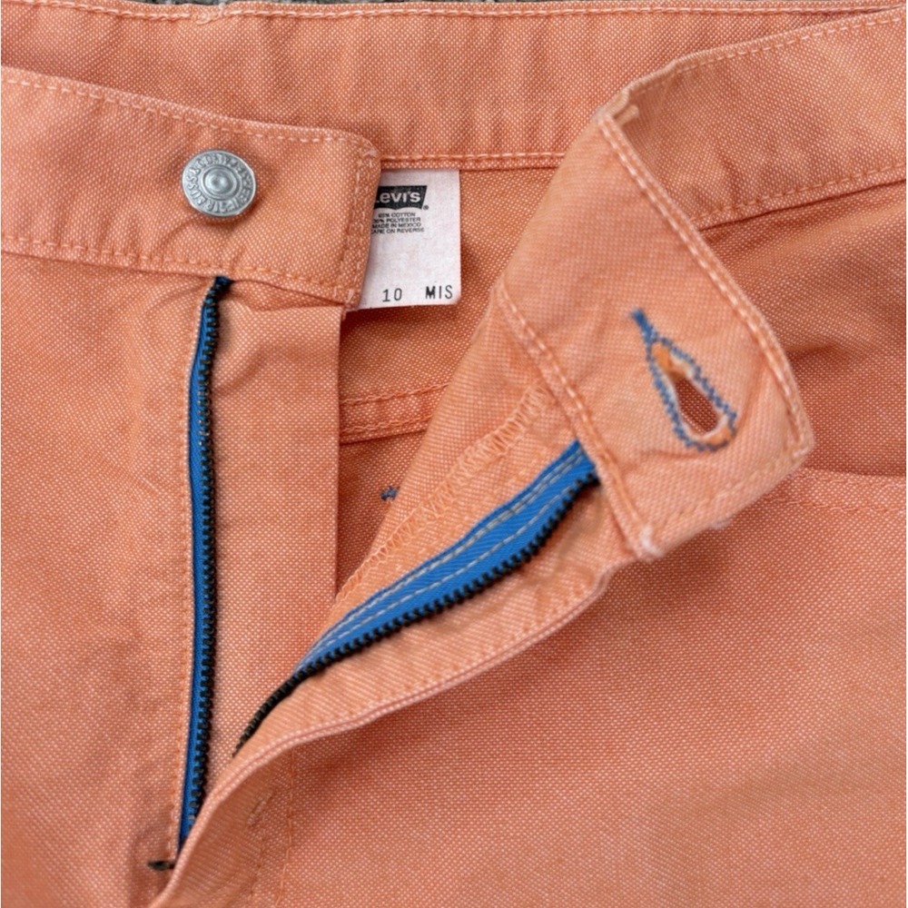 VTG '01 Levis 577 Capri Jeans Women's 10 Coral Orange Wide Leg Retro Beachy Y2K - Picture 5 of 12